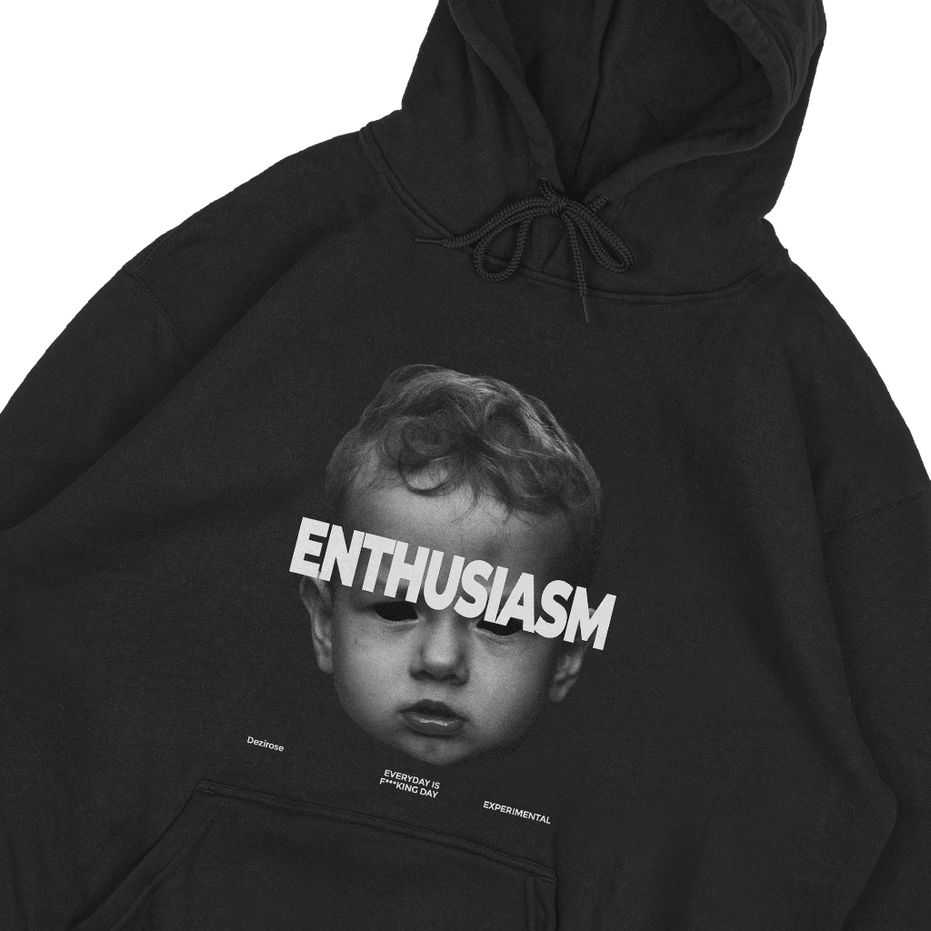 TERLARIS Dezirose Sweater Hoodie Enthusiasm Pria Distro Hitam Fleece Tebal Premium Hoodie Cowok Size
