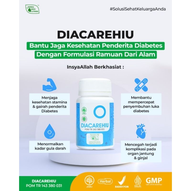 

Diacare HIU Obat Herbal Alami Diabetes Kencing Manis 60 Kapsul Terlaris