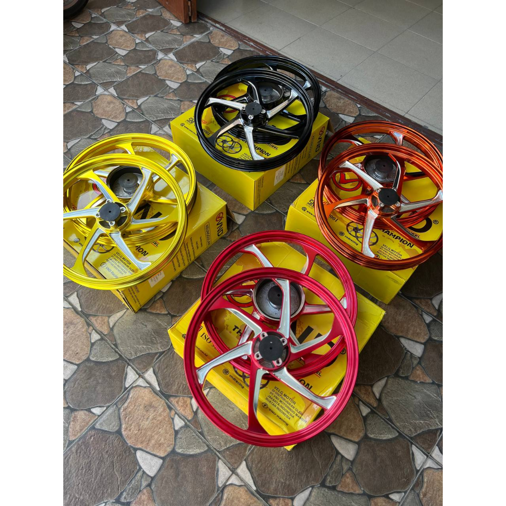 VND Velg Pelg Racing AK66 Tipe AK 66 Palang 5 Set Depan Belakang Yamaha Jupiter Z Jupi Mx Old, Vega 