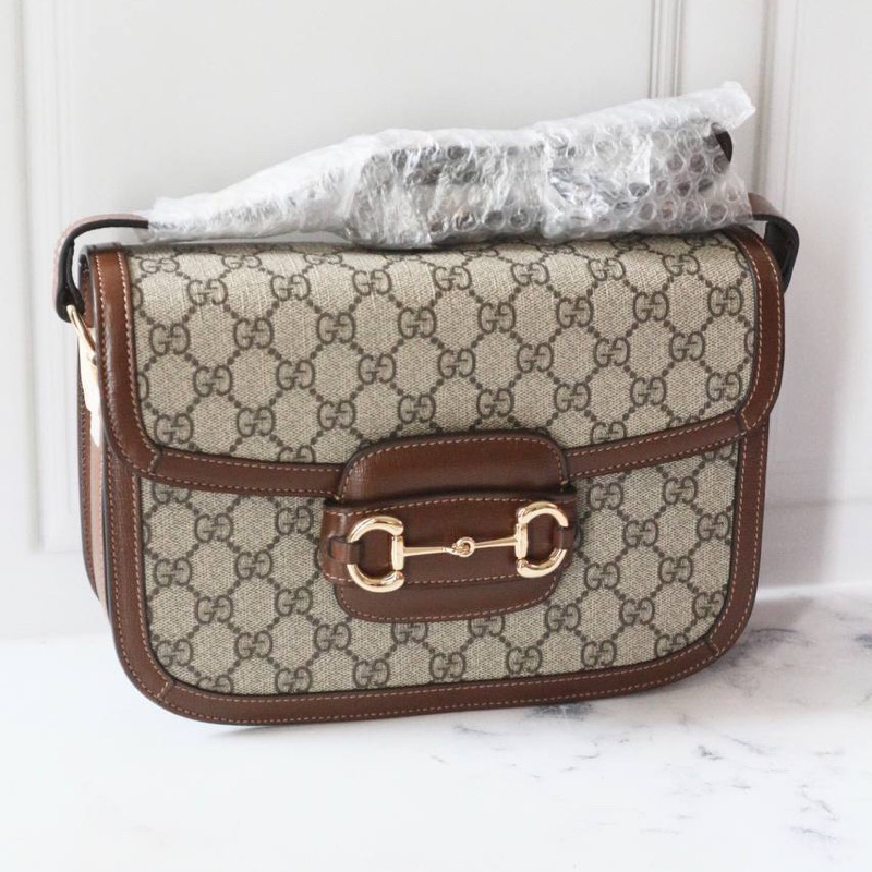 Gucci horsebit 1955 shoulder bag beige brown
