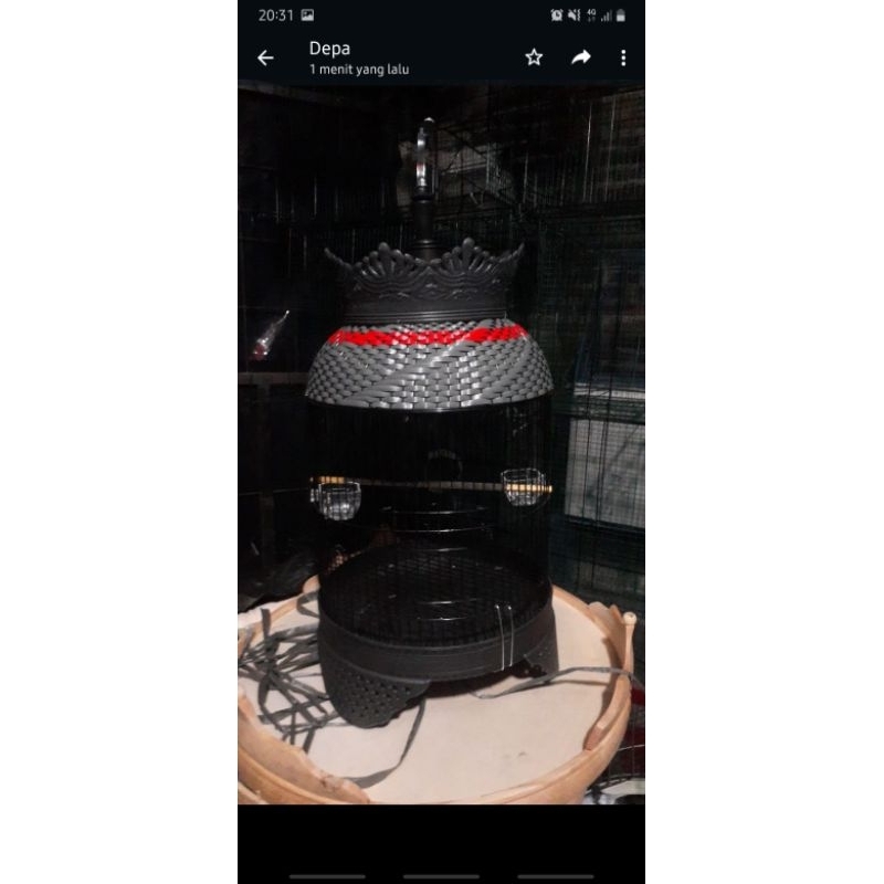 sangkar kutut dari besi bulat diamter 33 mahkota merak