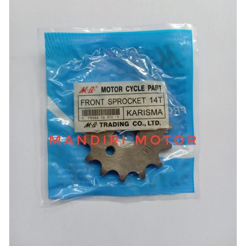 Gear Sprocket Gir Depan Honda C70 C700 Karisma 420 14T Best Quality