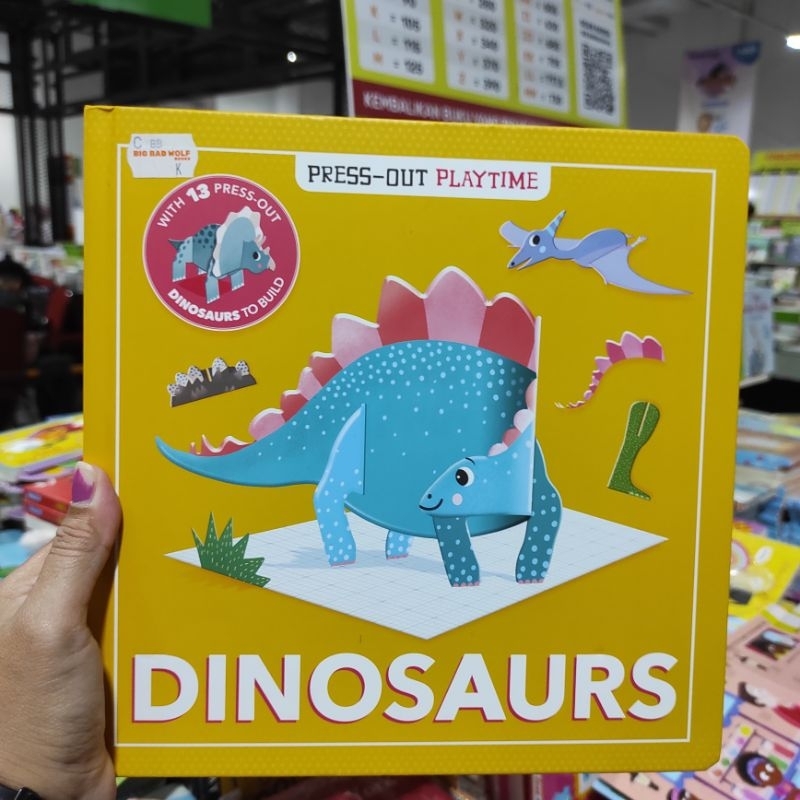 BIG BAD WOLF ■ PRESS-OUT PLAYTIME : DINOSAURS - BUKU AKTIVITAS ANAK BBW IMPORT