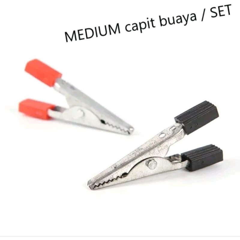 Capit Buaya Aligator Clip Tebal Besar Pegangan Kotak Merah Hitam Besar 5.5cm