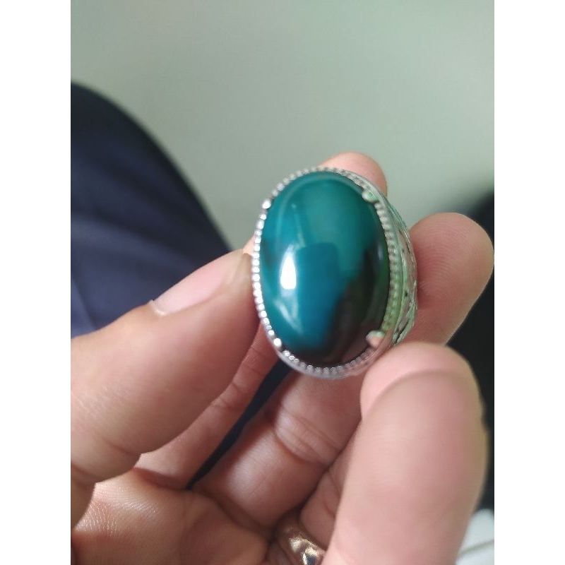 batu bacan lawas ring perak jadul
