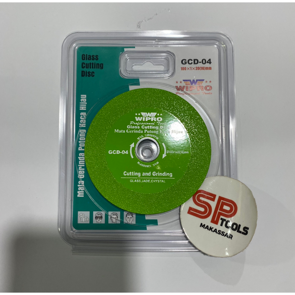 MATA GERINDA GURINDA PISAU POTONG KACA KERAMIK HIJAU 4" 4INCH WIPRO