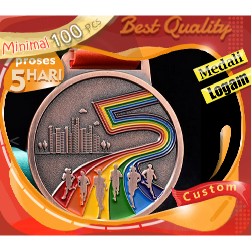 Medali logam custom alloy anhas desain logo cabang olah raga bela diri yudo karate taekwondo dan gul