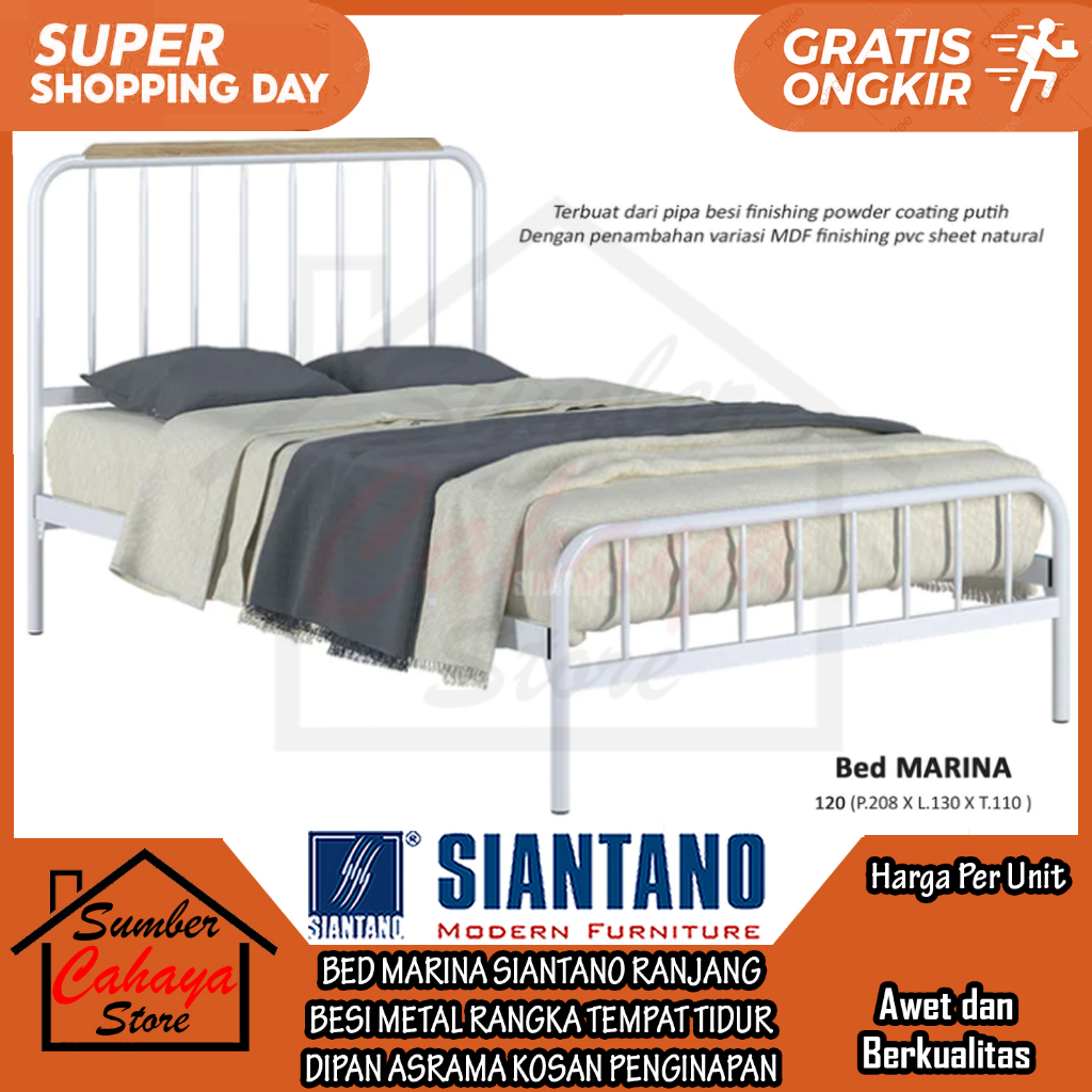 [Instan] RANJANG BESI SIANTANO BED MARINA BUNKBED DIVAN RANGKA TEMPAT TIDUR METAL PEMBARINGAN BUNK B