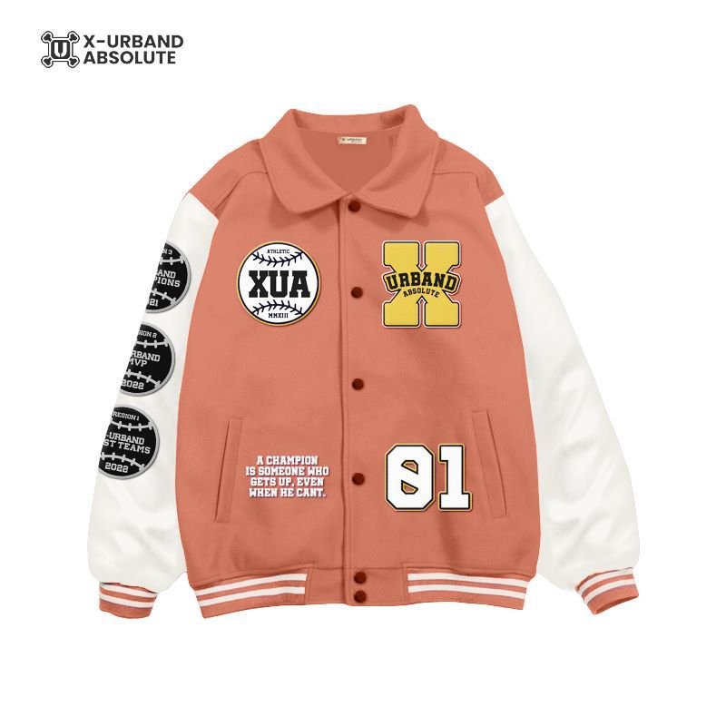 XUA Jaket Varsity Baseball Jaket Unisex Vintage Baseball