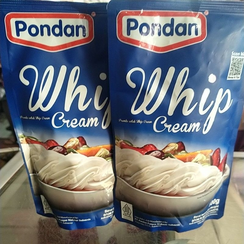 

Pondan whip Cream (whipping Cream) kemasan pouch 100gr