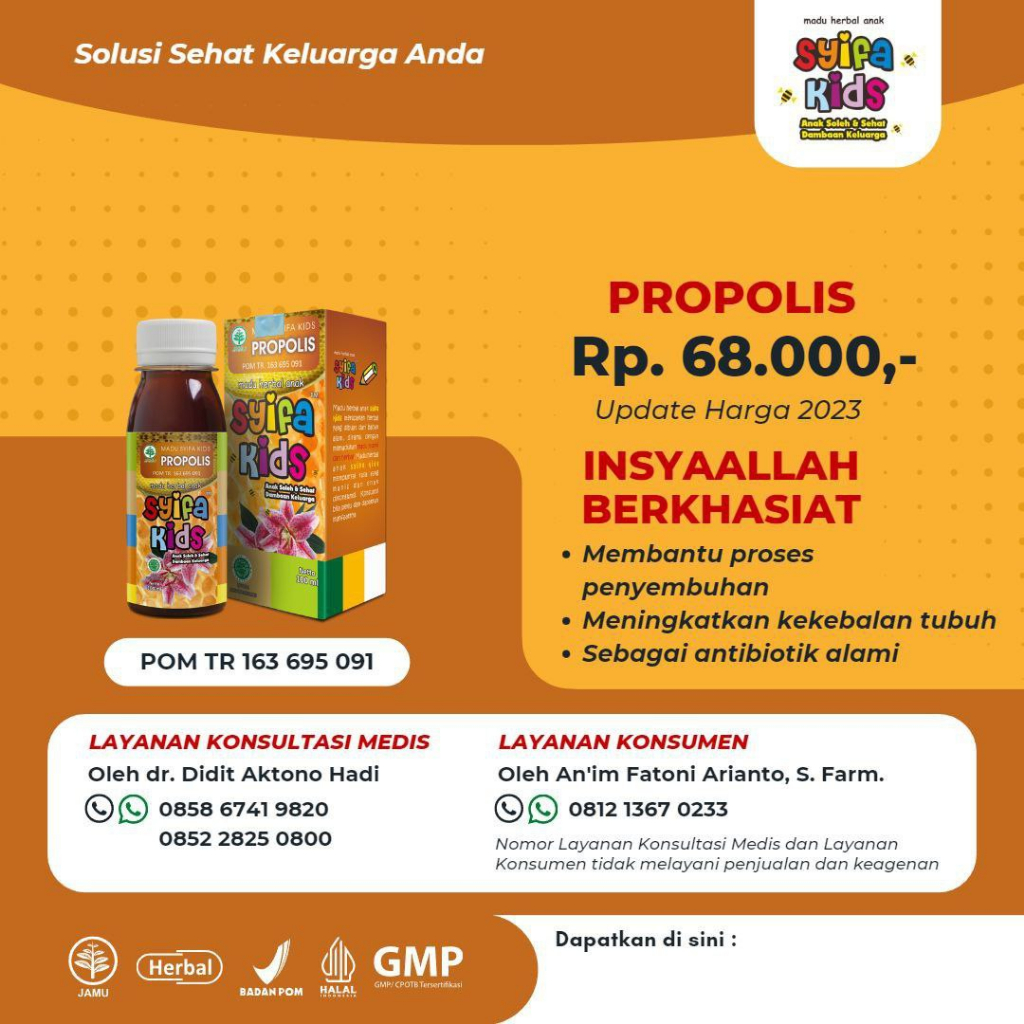 

Madu Herbal Anak Syifa Kids Propolis