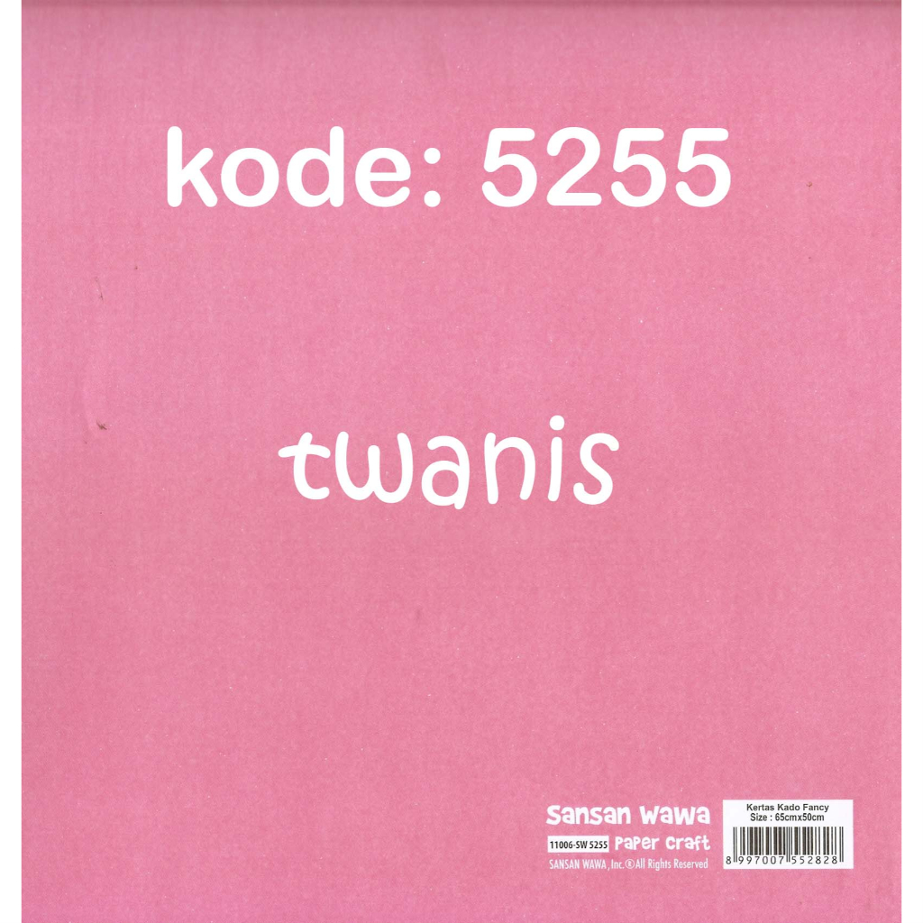 

Kertas Kado Polos Warna Pink nomor 5255 dan Biru Tua nomor 5122 isi 40 lembar