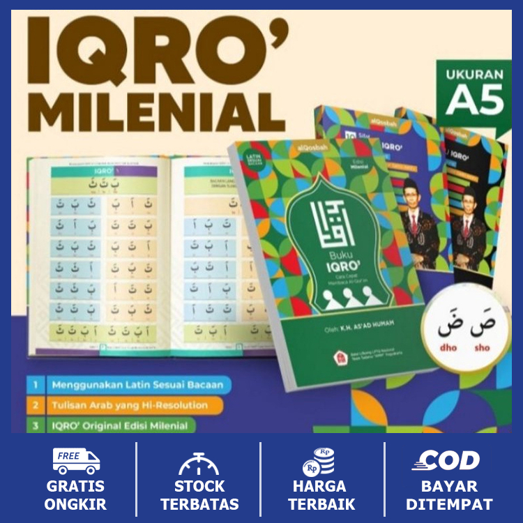 Buku Iqro milenial iqro anak iqro besar iqra anak iqro berwarna iqro balita alqosbah GRATIS ONGKIR