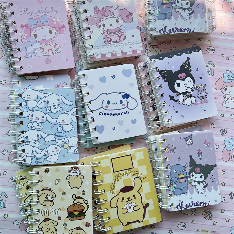 

ST31 Sanrio Mymelody Kuromi Cinnamoroll Buku Catatan / Diary A7 Dengan Ring Spiral Untuk Sekolah / Kantor
