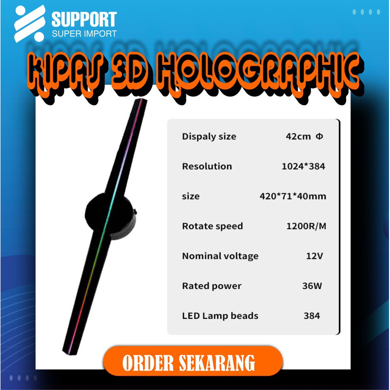 Kipas 3D hologram | Jam Kipas Digital Custom