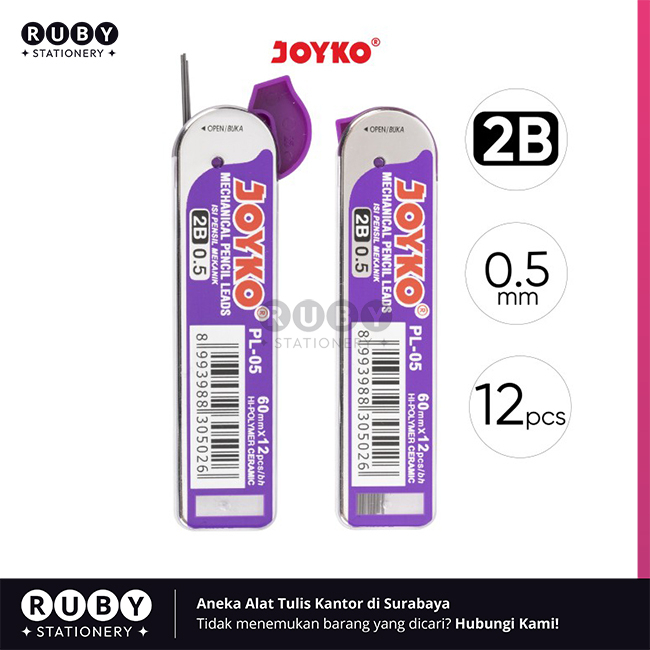 

RUBY STATIONERY Isi Pensil Mekanik PL-05 (2B) Joyko - Mechanical Pencil Lead