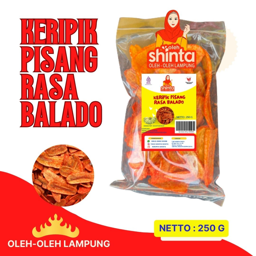 

Keripik pisang shinta rasa balado 200 gram