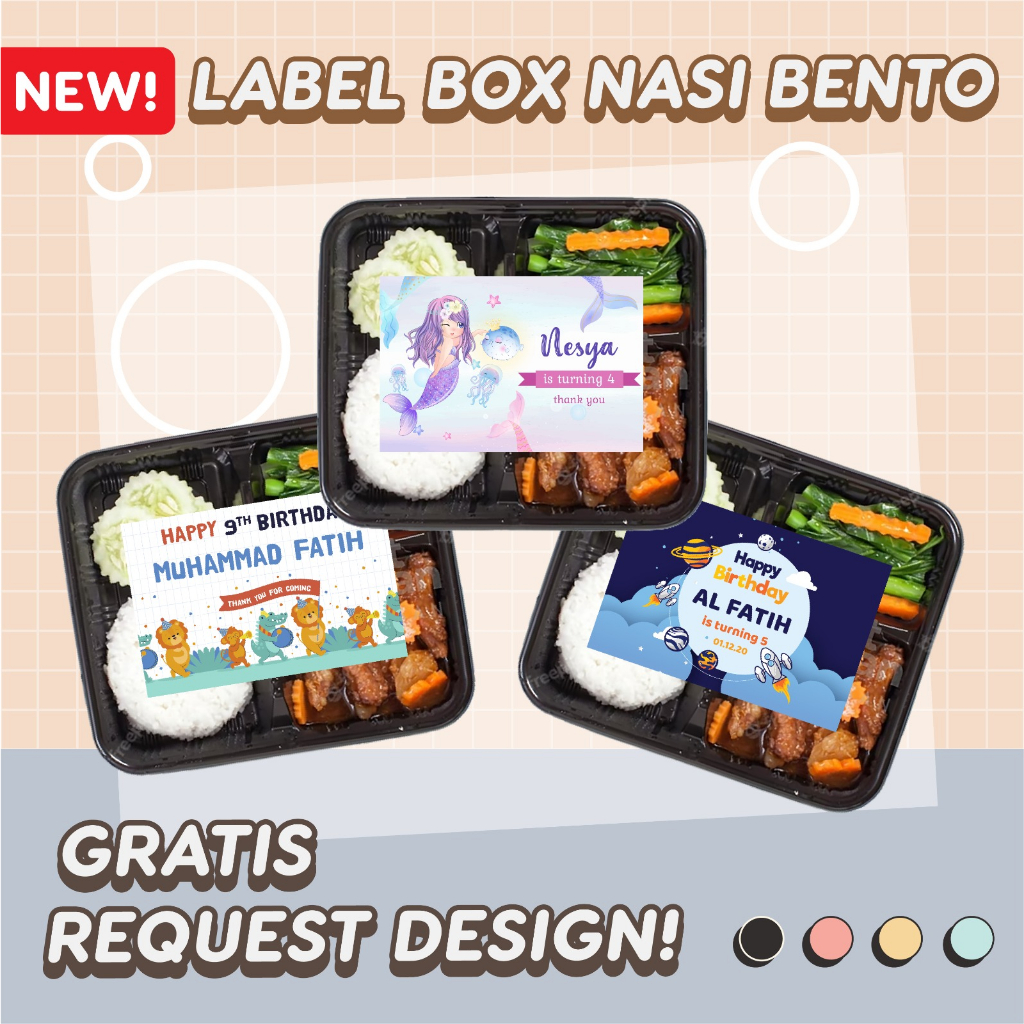 Cetak Stiker Ulang Tahun Anak Custom Chromo  Label Snack Nasi Kotak Souvenir | Print Sticker Happy B