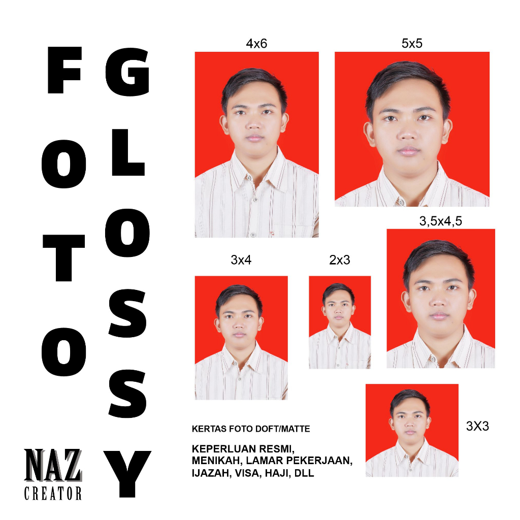 

CETAK PAS FOTO DOFT DAN GLOSSY UK 23 34 46