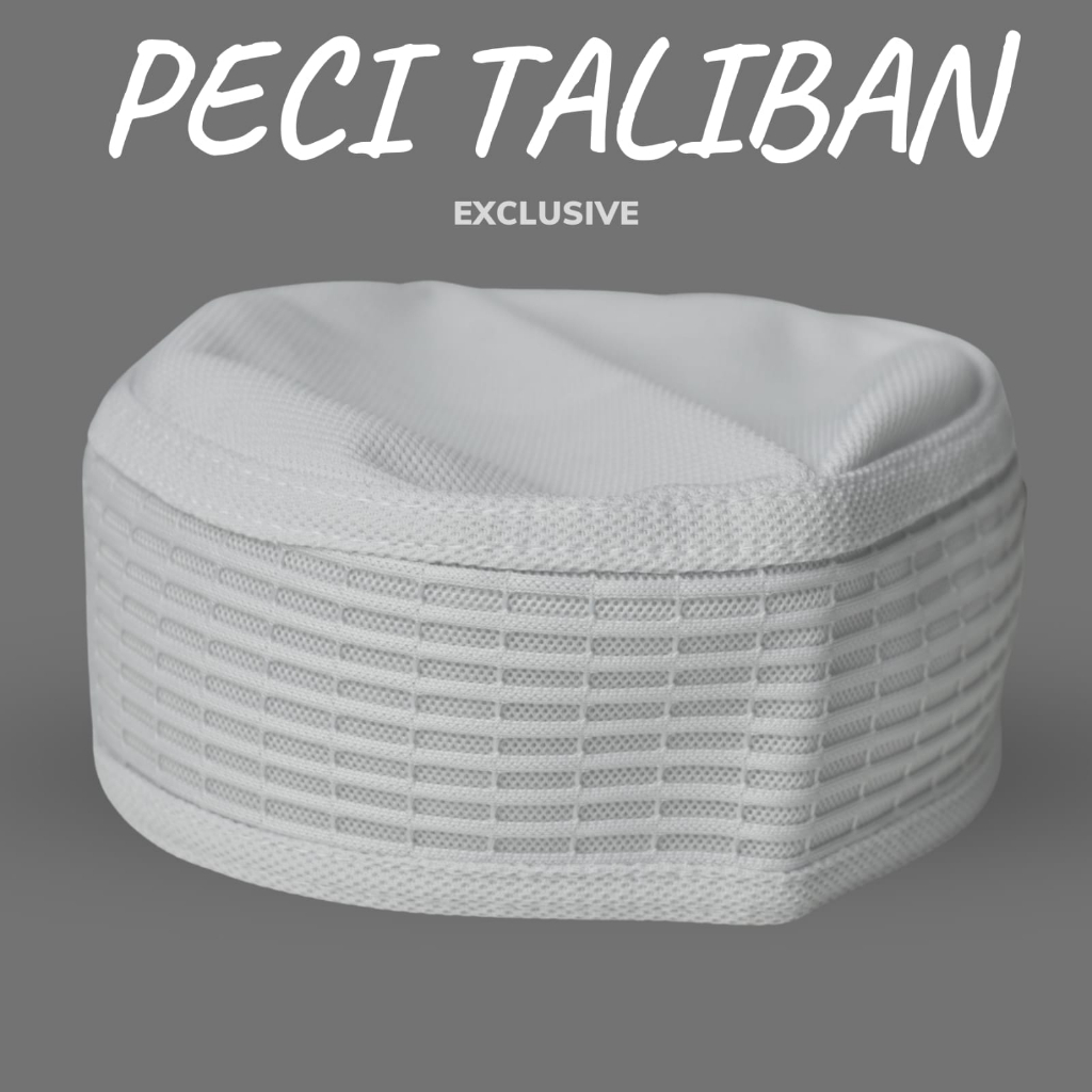 Peci kopiah taliban warna putih polos motif horizontal harga terjangkau kualitas bagus