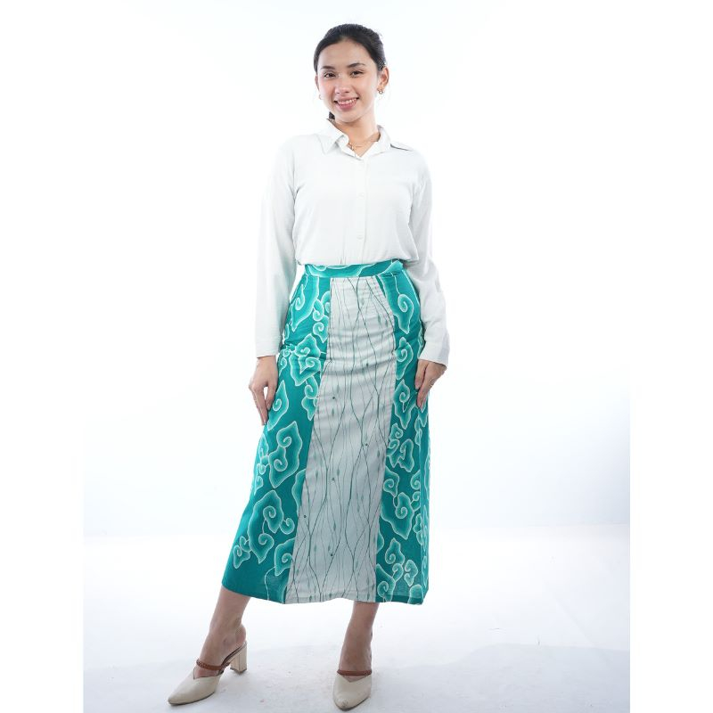 BATIK TRUSMI Bawahan Batik Wanita Rok Span Batik Tulis Mega Mendung Mamut