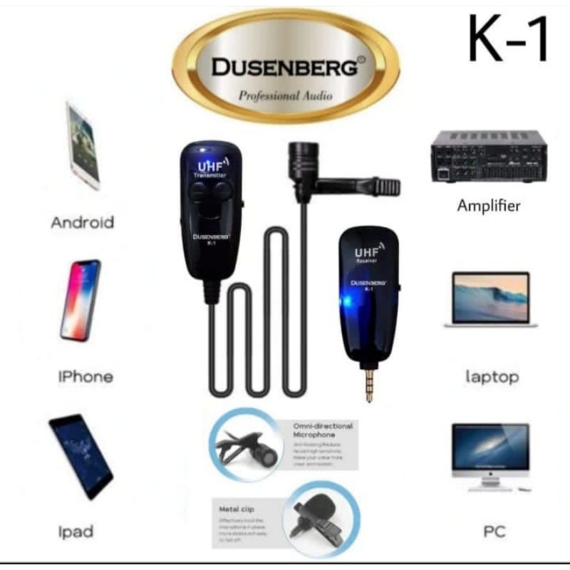 Mic Wireless Youtuber Hp Clip On Wireless Dusenberg K 1 Top