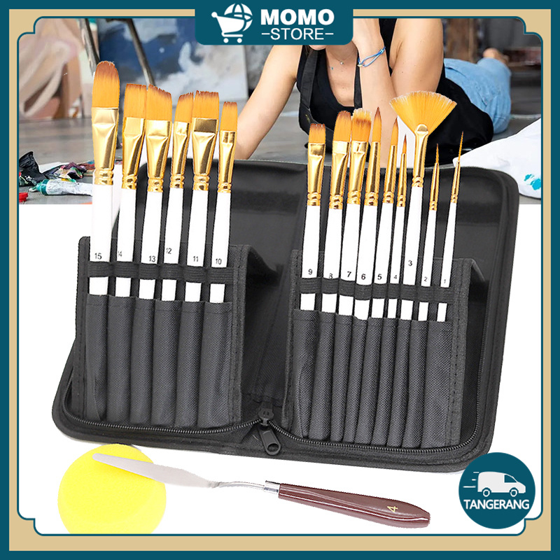 

15 Pcs Art Brush Set / Kuas Lukis 1 Set / Kuas Lukis Kecil 1 Set / Brush Lukis Set