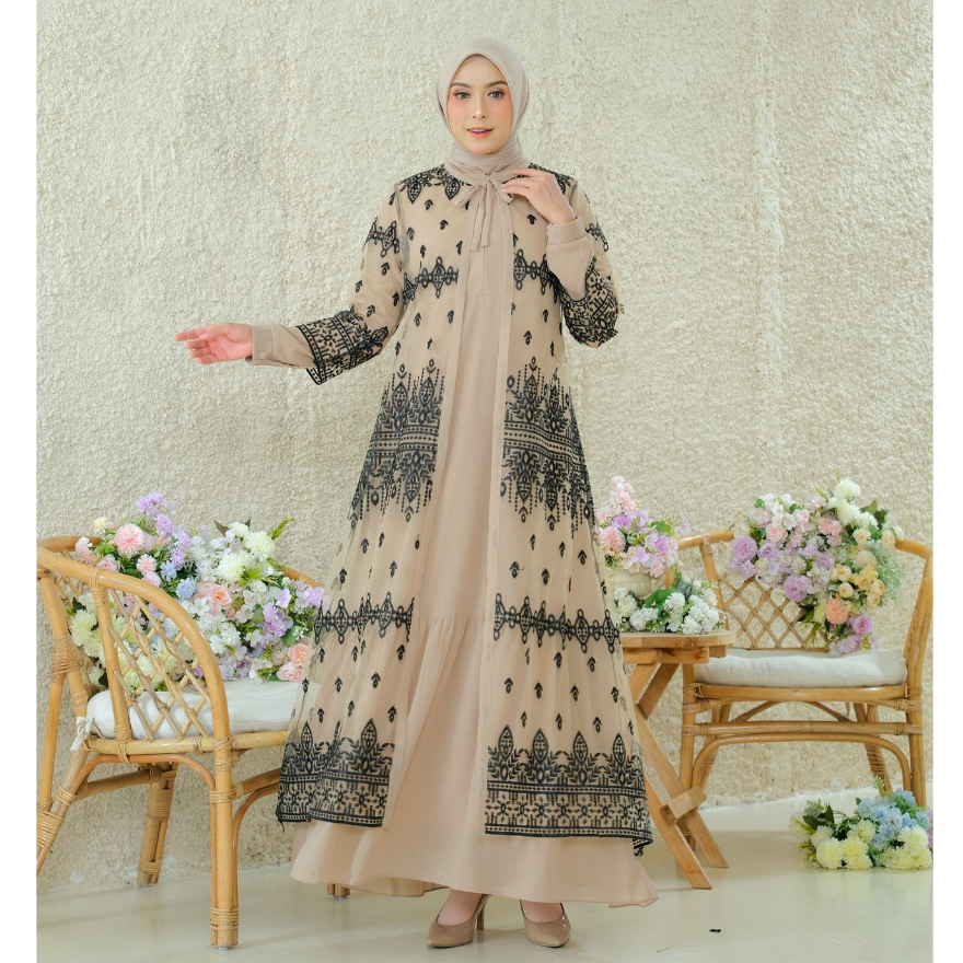 Gamis busui outer kanza/ gamis/ gamis terbaru/ gamis busui/ gamis tile/ gamis brukat/ gamis brokat/ 