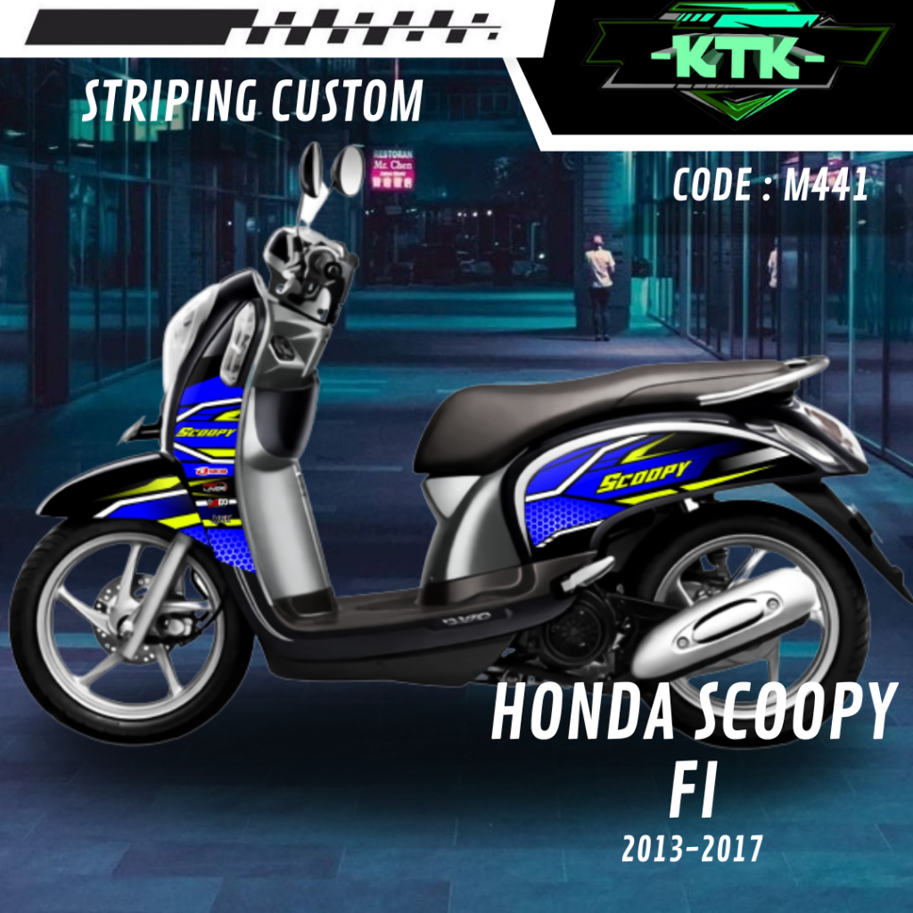 Lis Stiker Striping  Motor Honda Scoopy FI M441 List Sticker Aksesoris Variasi Modifikasi Semi Full 