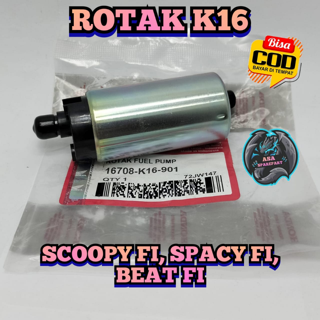 ROTAK ROTAX INJEKSI K16 ASLI ORIGINAL HONDA AHM BEAT FI ,BEAT ESP ,BEAT POP ,BEAT STREET , SCOOPY FI