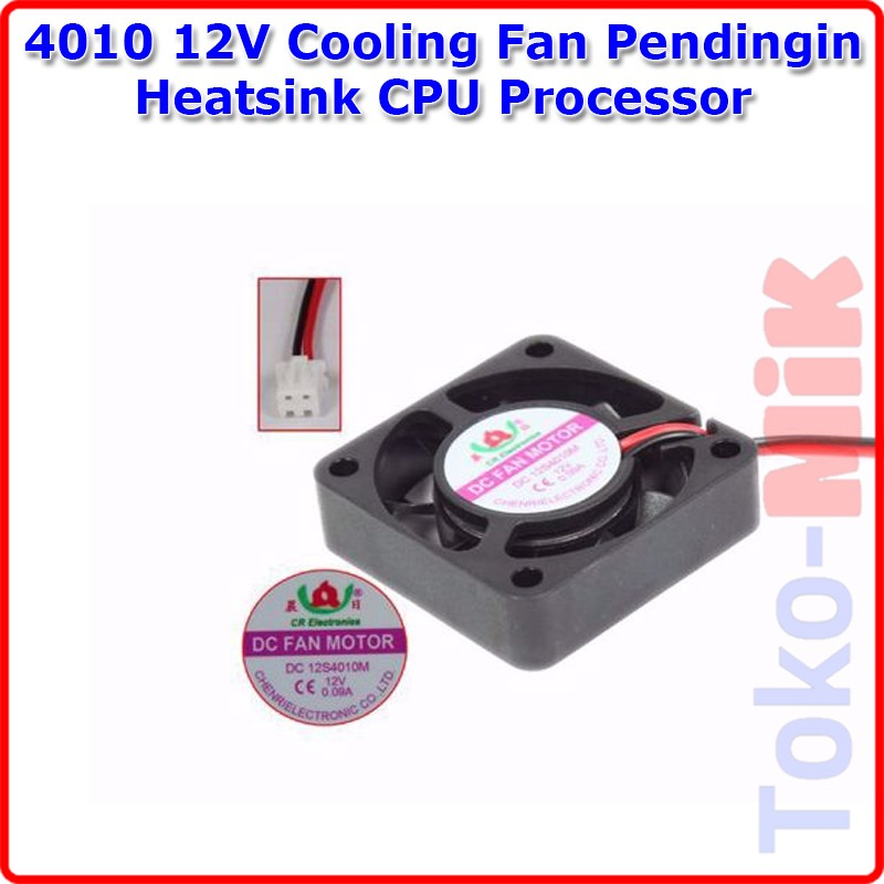 4010 12V DC Mini Cooling Fan Kipas Pendingin 40x40x10 mm