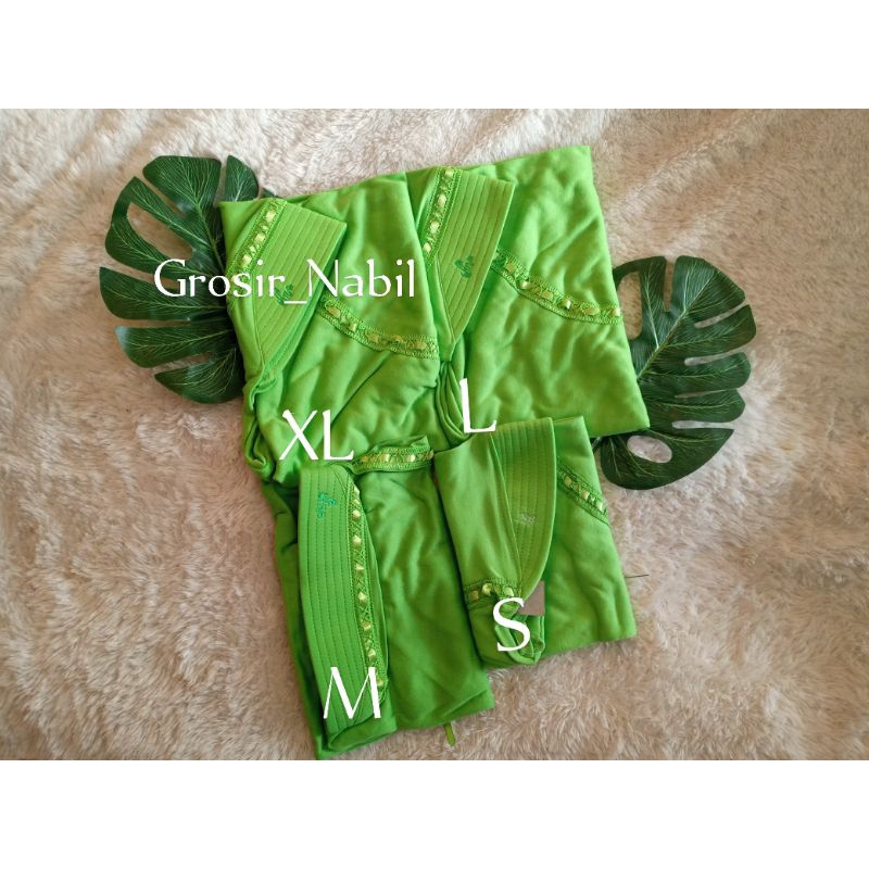 Jilbab Sekolah Anak Hijau Serut Pita Paud TK SD SMP SMA