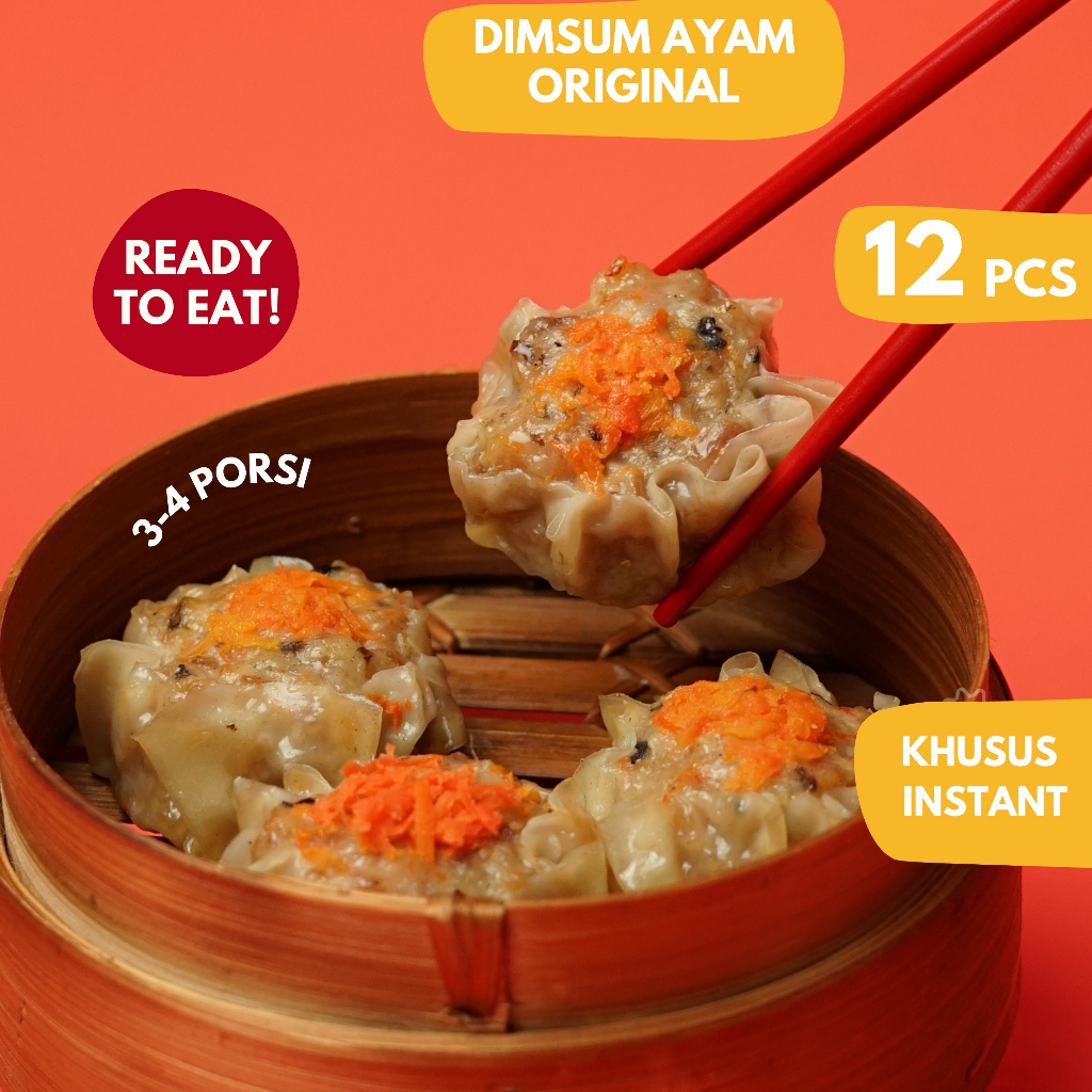 

Dimsum Ayam Original Ready To Eat isi 12 pcs Dimsum Ginuk bukan Gyoza Bakpao Hakau