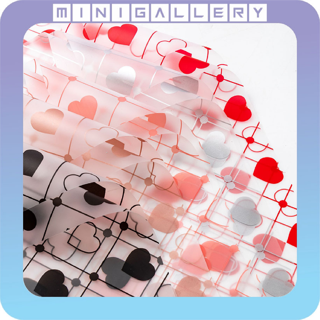 

Kertas Buket Bunga Wrapping Paper Heart Semi Transparent Cellophane Motif Love Ecer Lembaran KB6195