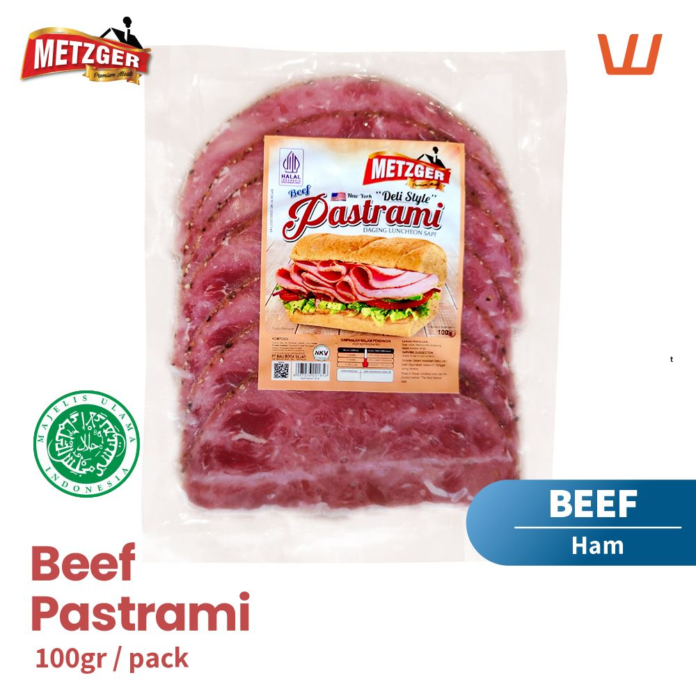 

Metzger Pastrami Beef Daging Sapi Halal 100g