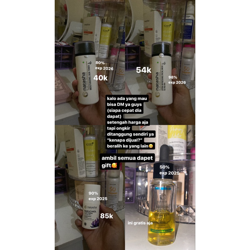 PRELOVED NATASHA SKINCARE SERUM L22 LIGHTNING MOISTURIZING SKIN TONER BAKUCHIOL GLOW SERUM REFRESHIN