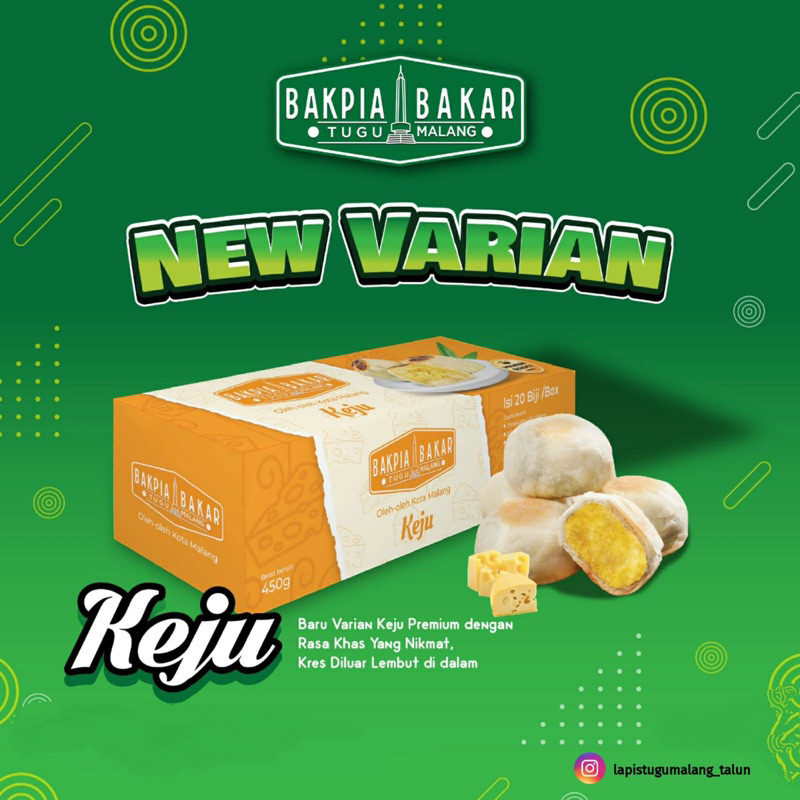 Bakpia / Pia Bakar Tugu Malang/ Oleh2 Khas Malang(Ready Stock Fresh Produksi)sudah termasuk bubble