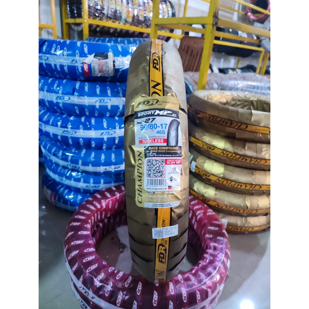 FDR SPORT MP 27 Ban Motor Ring 17 Uk 90/80-17 Tubeless CBR/SUPRA/JUPITER/REVO - FDR SPORT MP 27