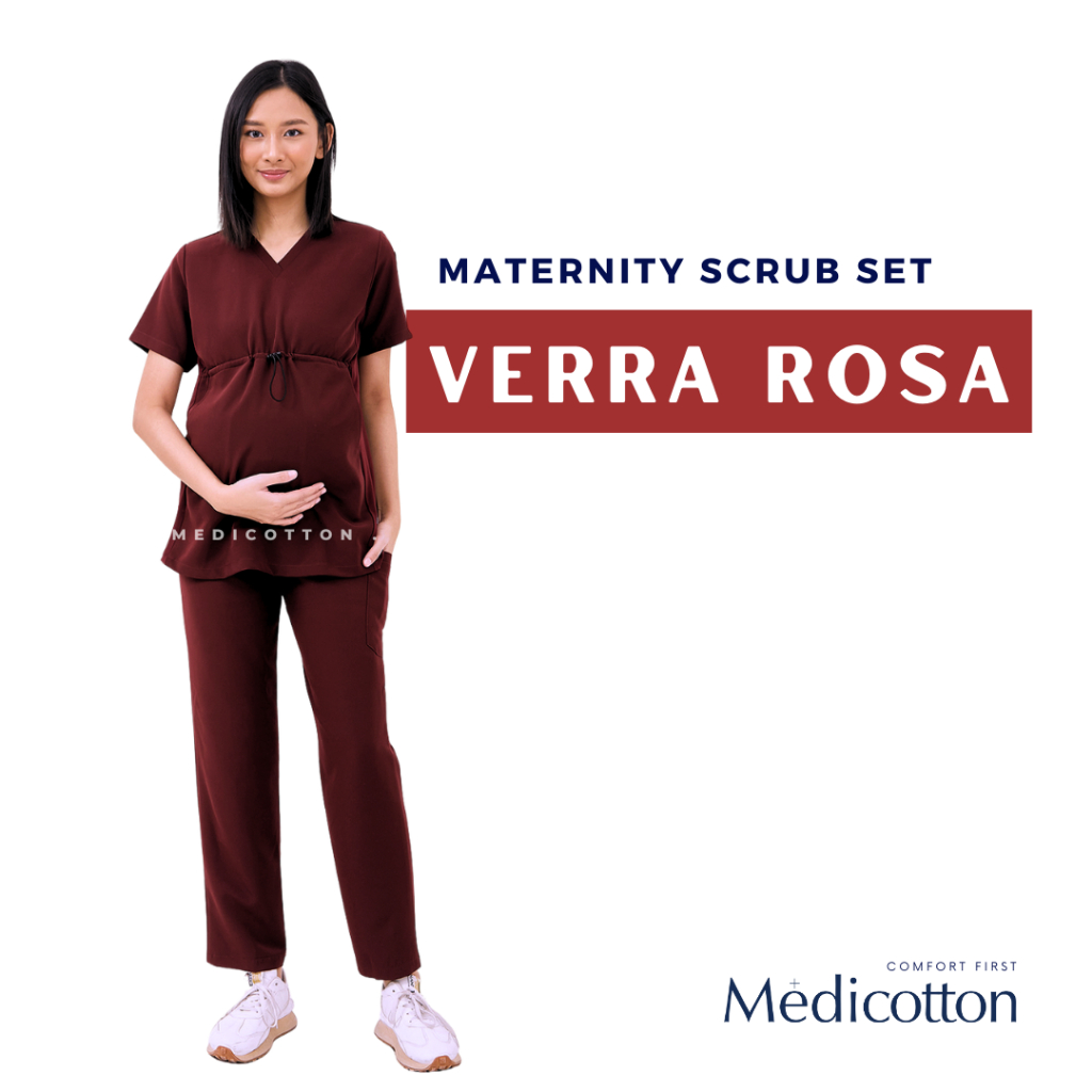 MEDICOTTON - SCRUB Baju OK MATERNITY - Baju Medis Jaga Hamil - Vera Rosa | Sangria