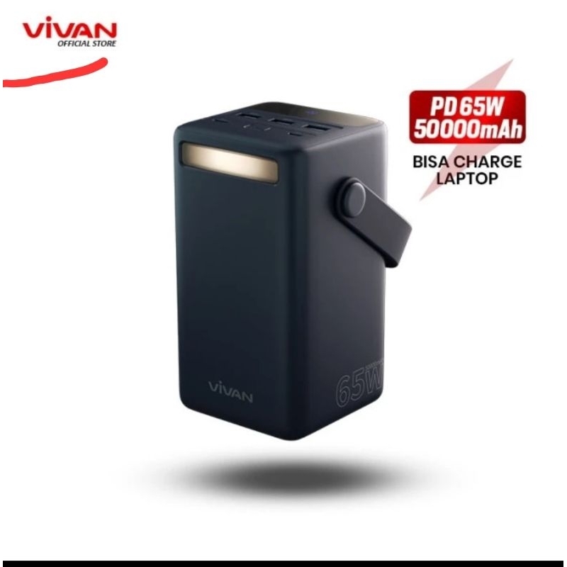 Powerbank 50000mAh 65W Dengan Flashlight Dan LCD Display Vivan VPB-B50 B50