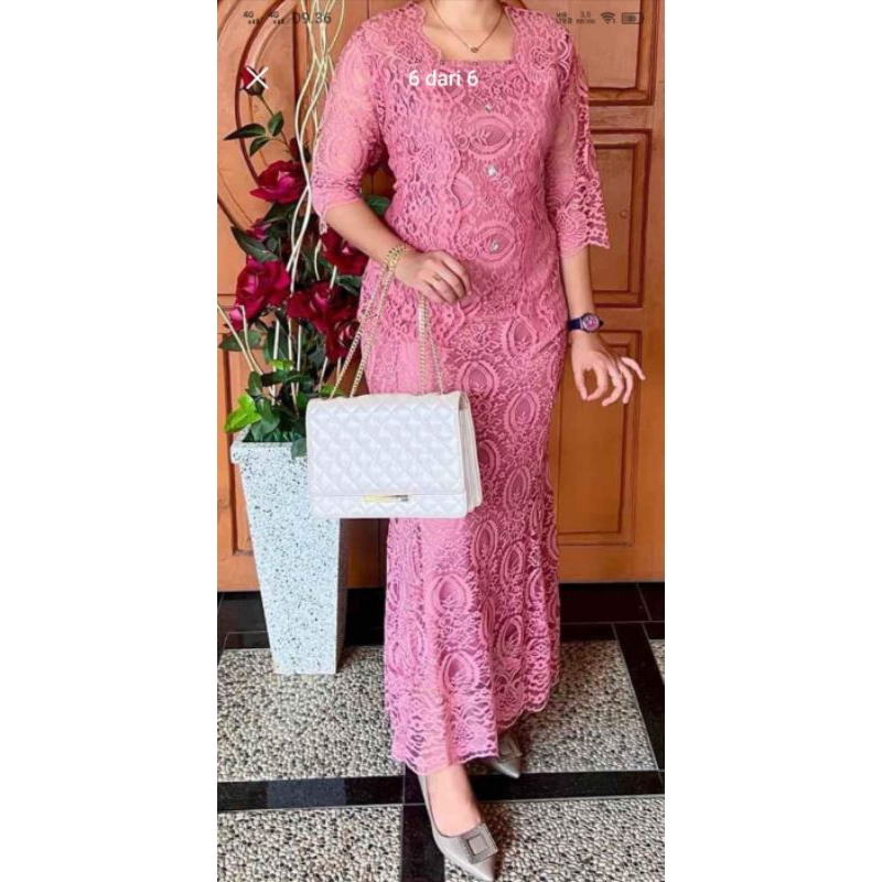 Stelan brokat rok panjang