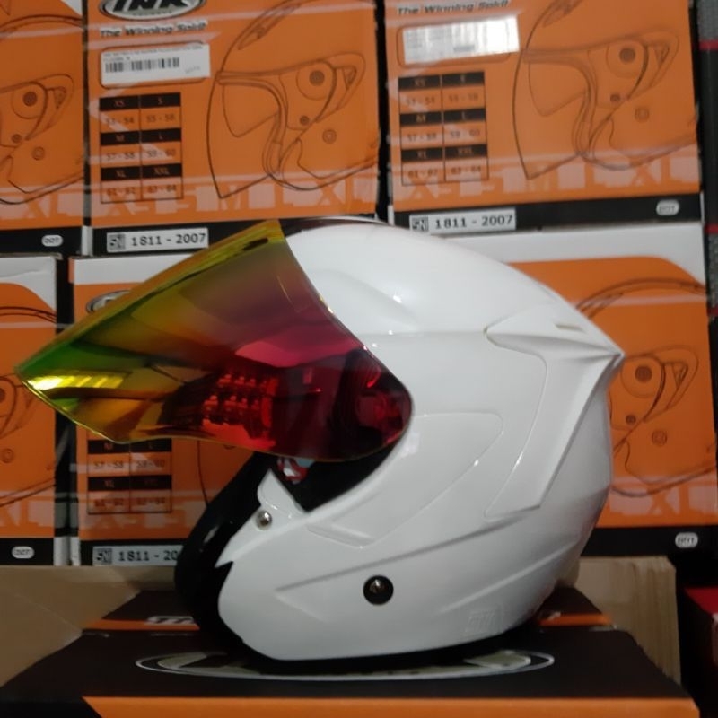 HELM INK DYNAMIC WHITE PAKET GANTENG