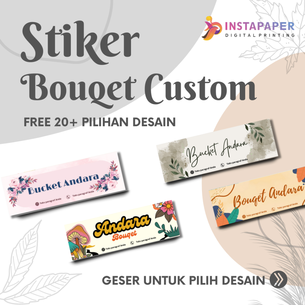 

STIKER BUKET / STIKER BOUQET / STIKER BUCKET CUSTOM NAMA BRAND SENDIRI