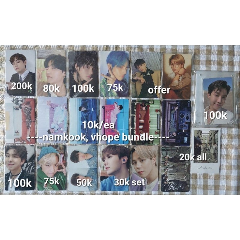 wts photocard BTS ina namjoon rm seokjin yoongi suga hoseok jhope jimin taehyung v jungkook enhypen 