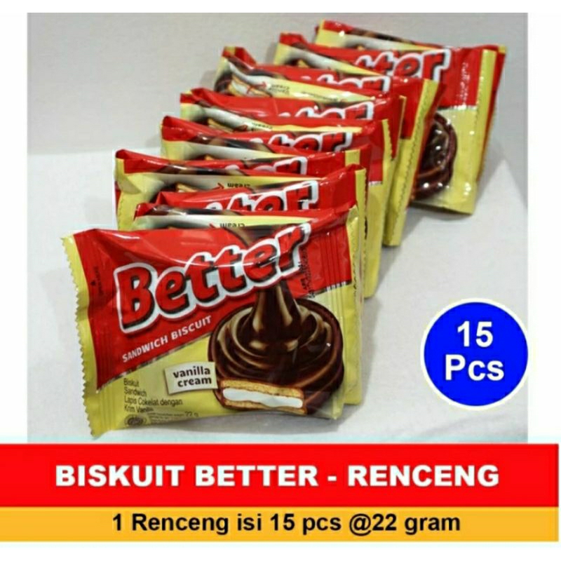 

Better biskuit coklat renceng isi 10 pcs