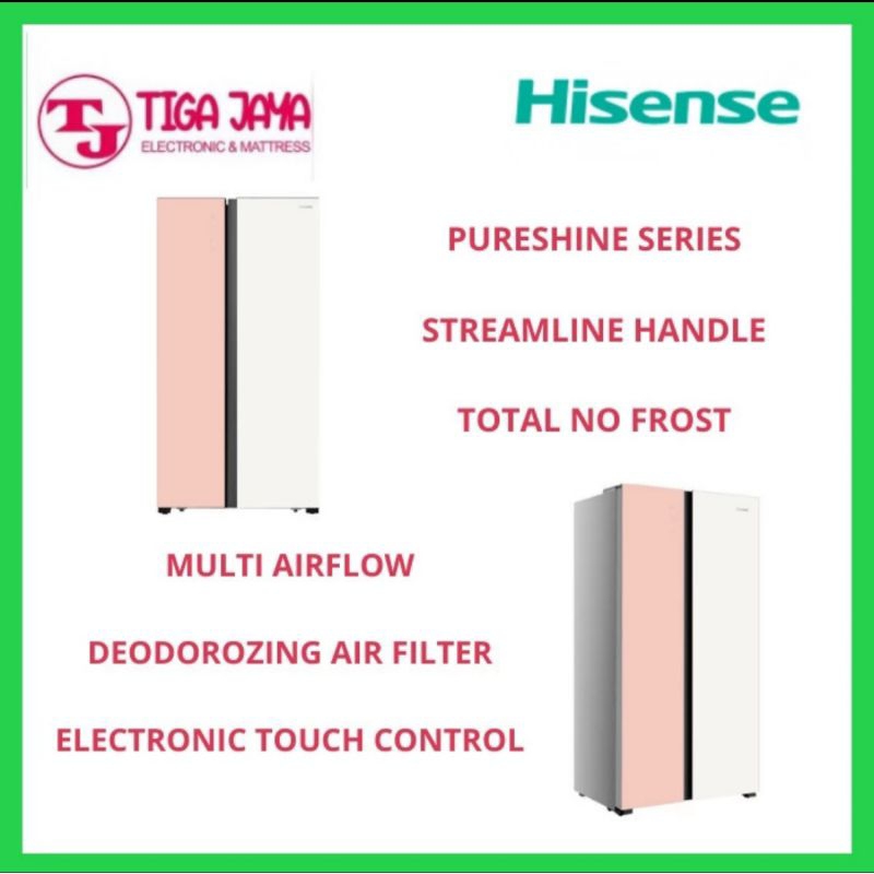 HISENSE RS688N4IWPU KULKAS SIDE BY SIDE 519L INVERTER RS688N4 RS688