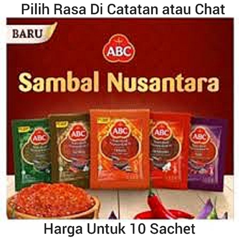 

ABC Sambal Nusantara 10 sachet Teri/Rendang/Terasi/Hijau/Geprek