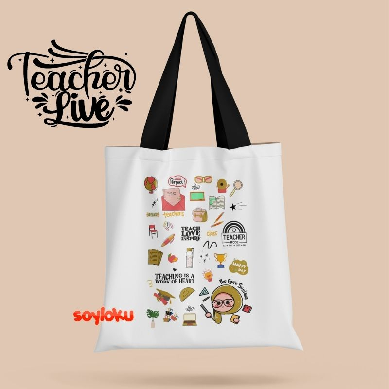 Totebag guru tas laptop canvas bag gift wisuda kelulusan hampers