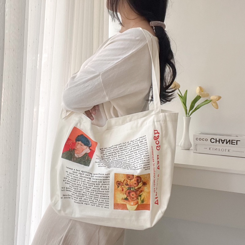 NUDIE BAG TOTE BAG KANVAS PREMIUM VAN GOGH - RESLETING