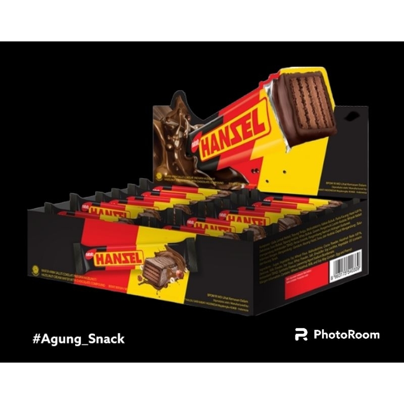 

Nabati | Hansel Hazelnut Cream Wafer Chocolate Bar | 1 Box Isi 12 Bungkus @ 22 Gram